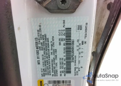 2017 Ford Fusion Se Hybrid z USA, uszkodzony, nr VIN 3FA6P0LUZHR410061